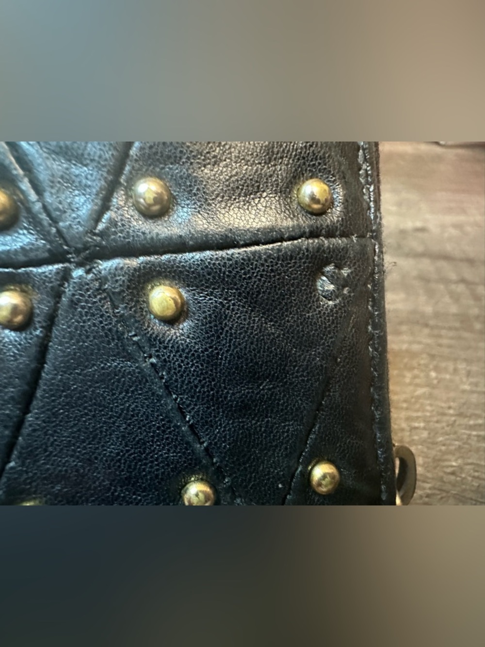 Miu Miu Black Quilted Leather Zip Around Wallet with Gold Studs - Picture 4 of 7